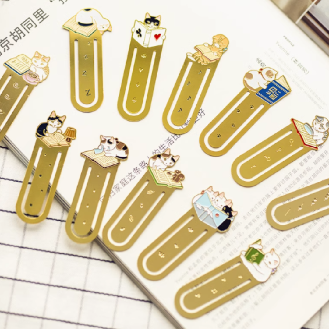 Leauni Metal Cat Bookmark Cute Firm Clip-on Reading Book Charm Leauni
