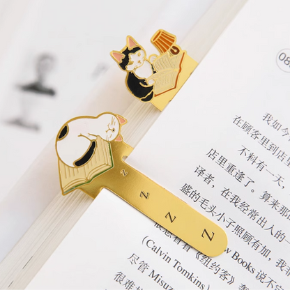 Leauni Metal Cat Bookmark Cute Firm Clip-on Reading Book Charm Leauni