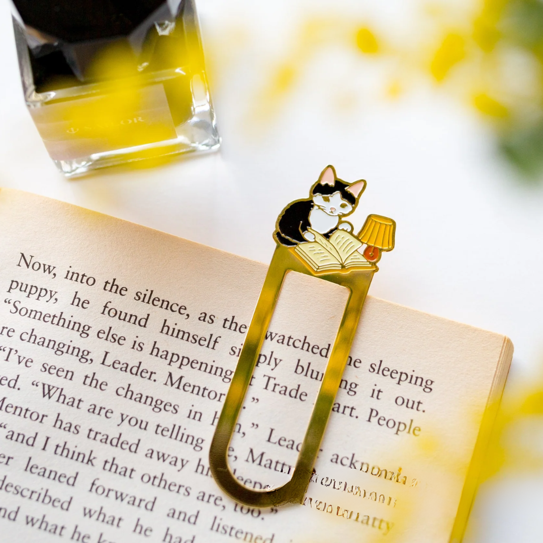 Leauni Metal Cat Bookmark Cute Firm Clip-on Reading Book Charm Leauni