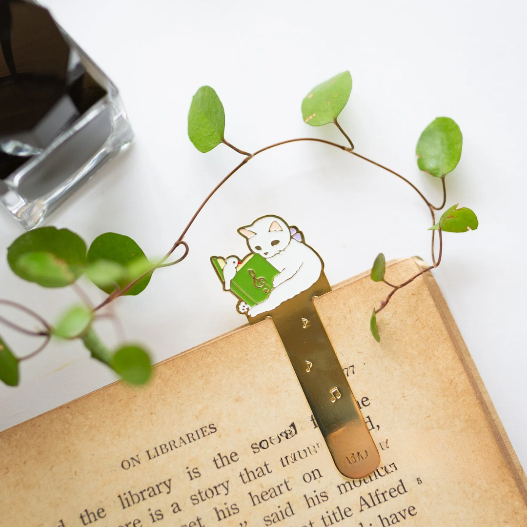 Leauni Metal Cat Bookmark Cute Firm Clip-on Reading Book Charm Leauni