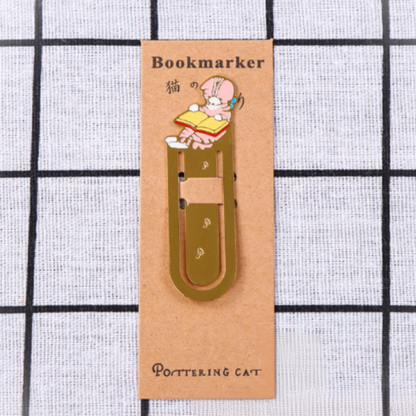 Leauni Metal Cat Bookmark Cute Firm Clip-on Reading Book Charm Leauni
