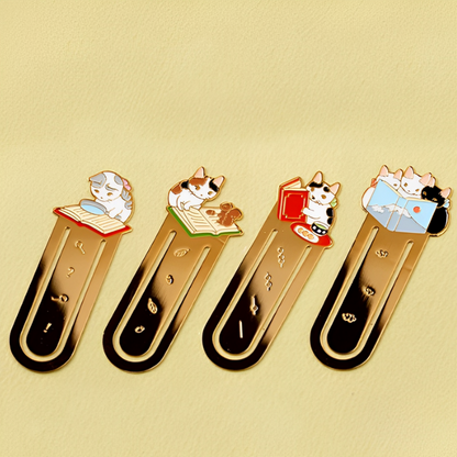 Leauni Metal Cat Bookmark Cute Firm Clip-on Reading Book Charm Leauni