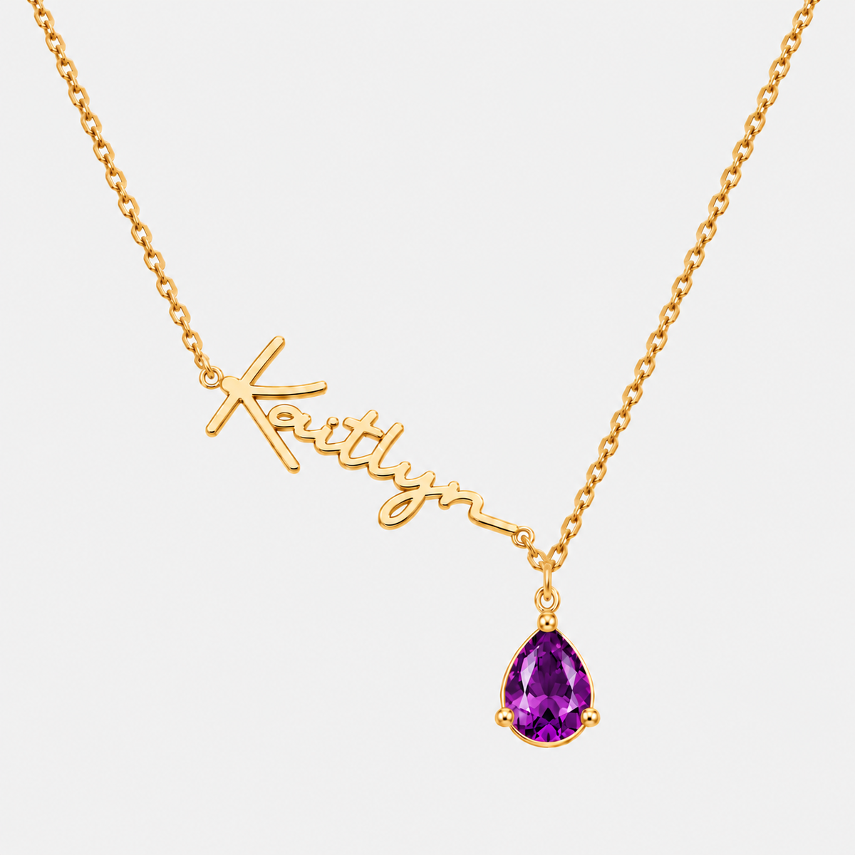Custom Name Necklace with Birthstones