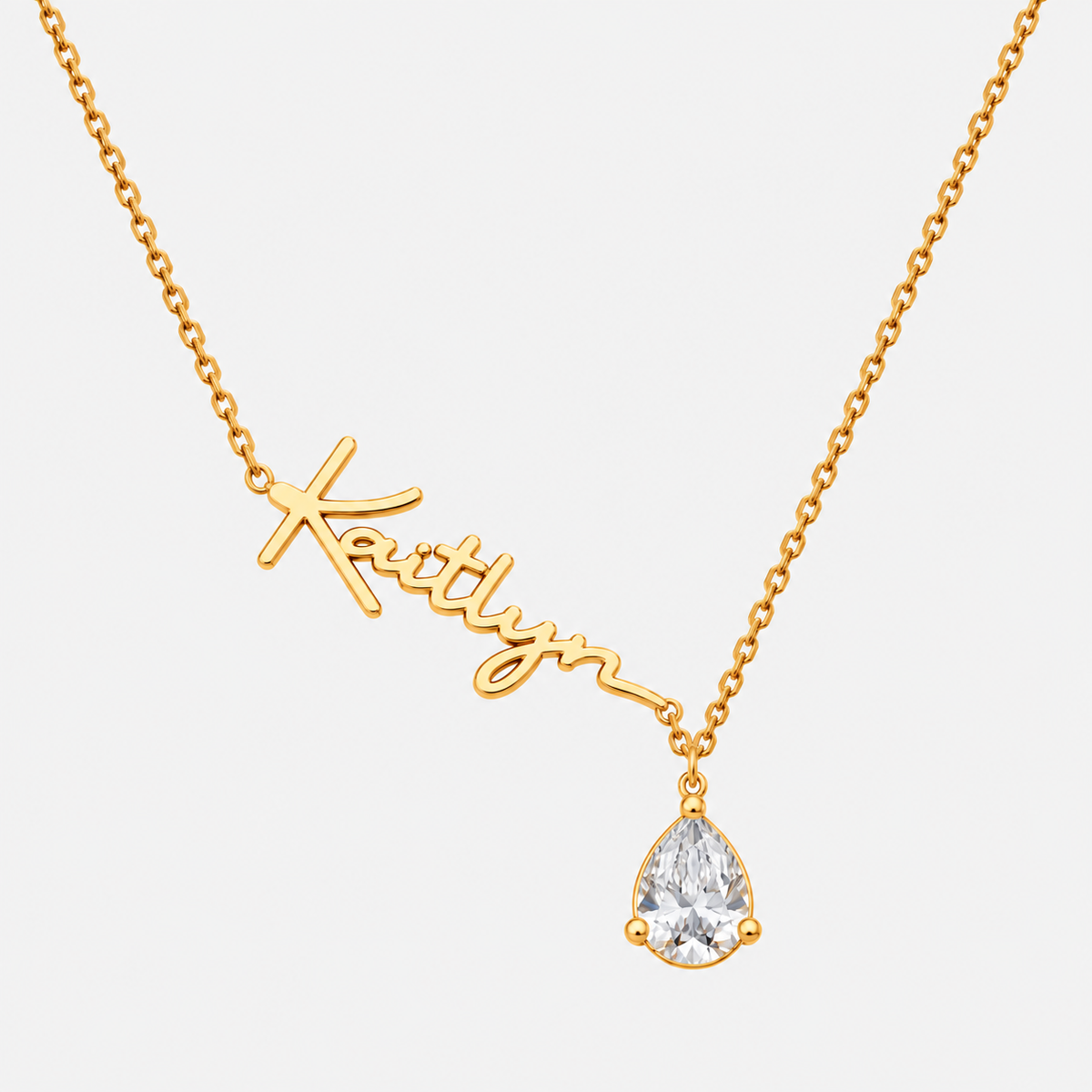 Custom Name Necklace with Birthstones