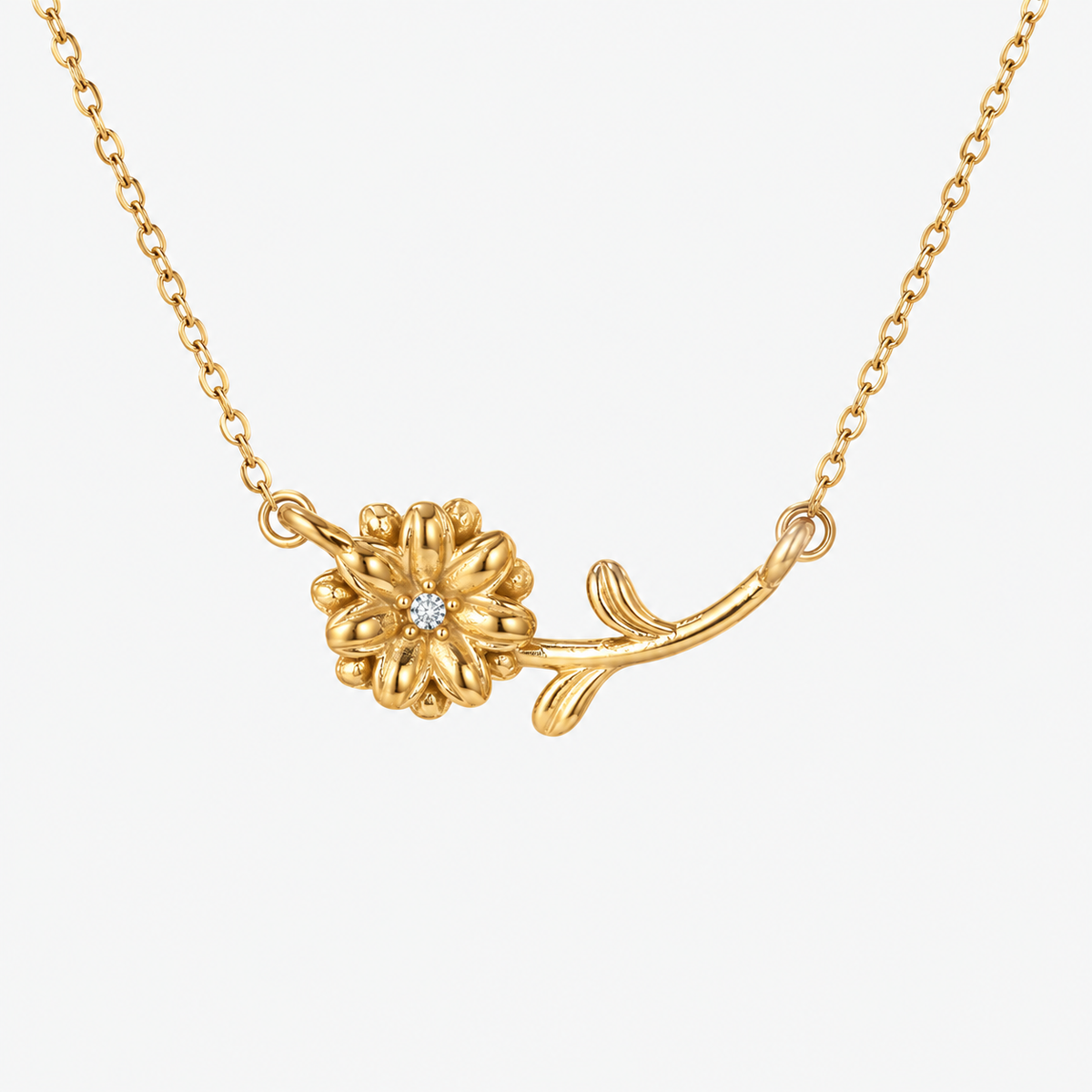 Personalized Birthstone Birth Flower Necklace
