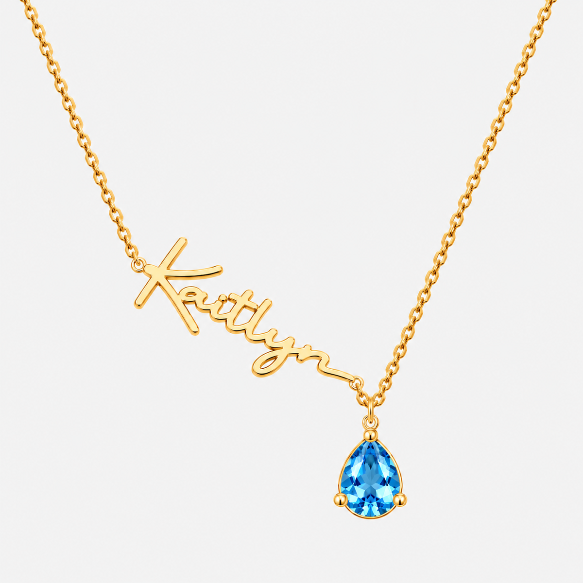 Custom Name Necklace with Birthstones