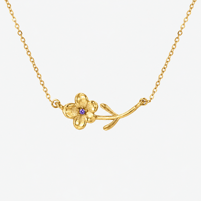 Personalized Birthstone Birth Flower Necklace