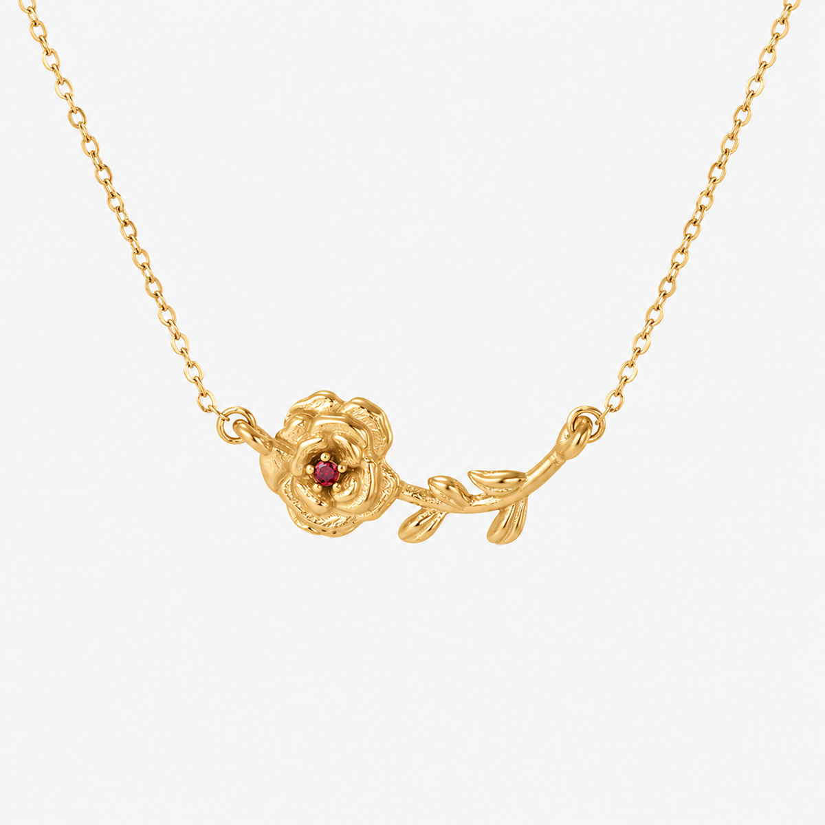 Personalized Birthstone Birth Flower Necklace