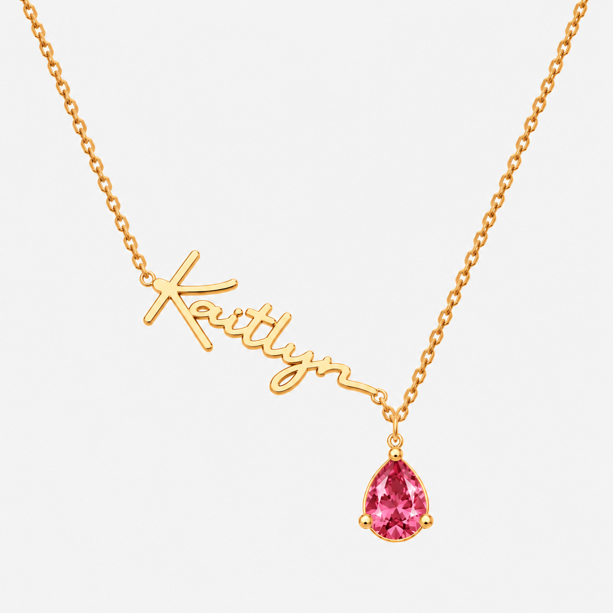 Custom Name Necklace with Birthstones