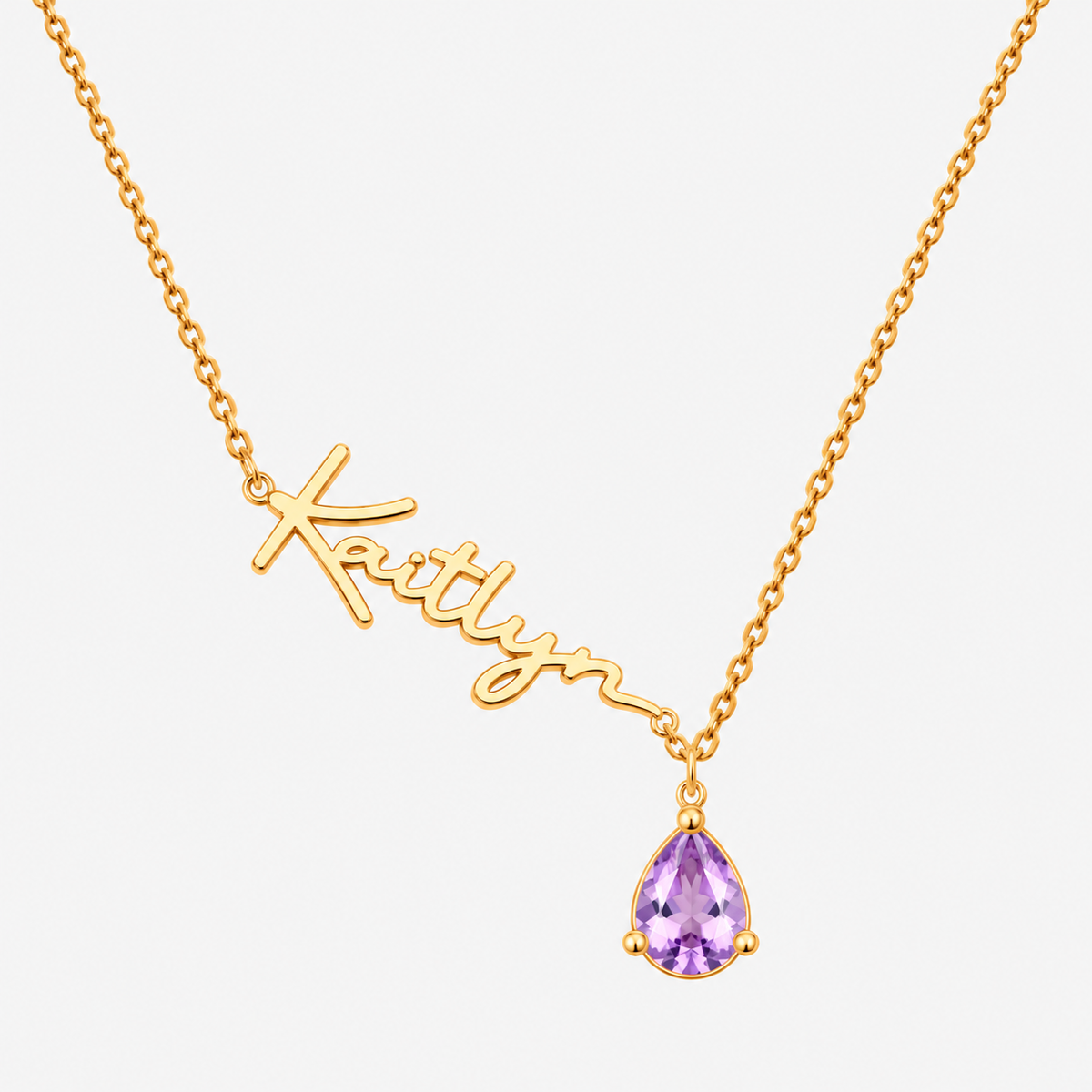 Custom Name Necklace with Birthstones
