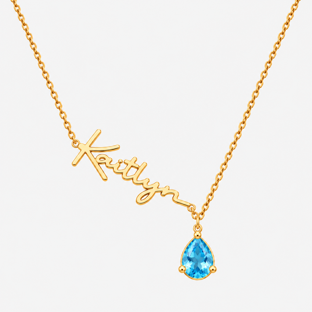 Custom Name Necklace with Birthstones