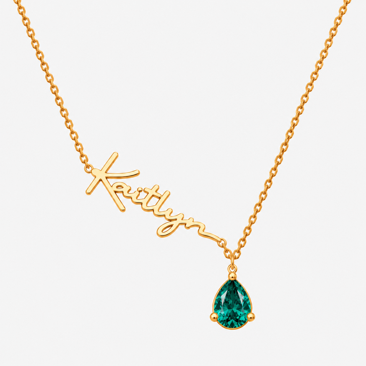 Custom Name Necklace with Birthstones