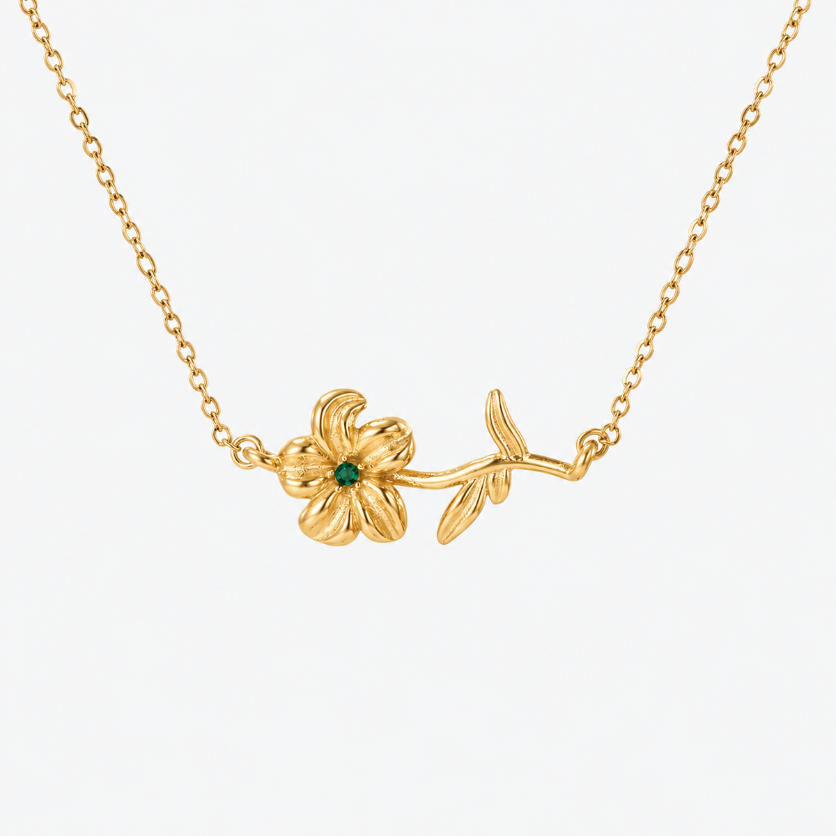 Personalized Birthstone Birth Flower Necklace