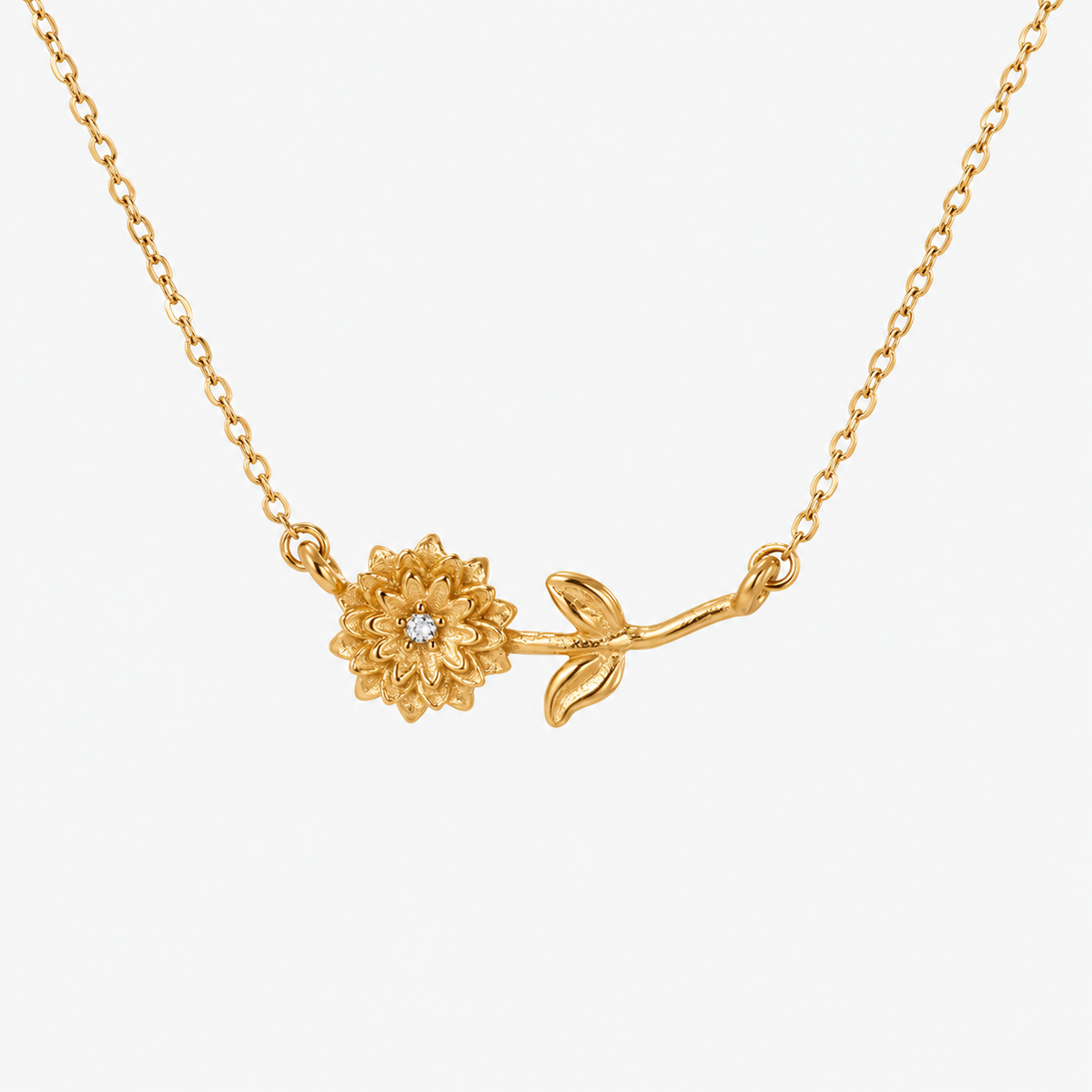 Personalized Birthstone Birth Flower Necklace