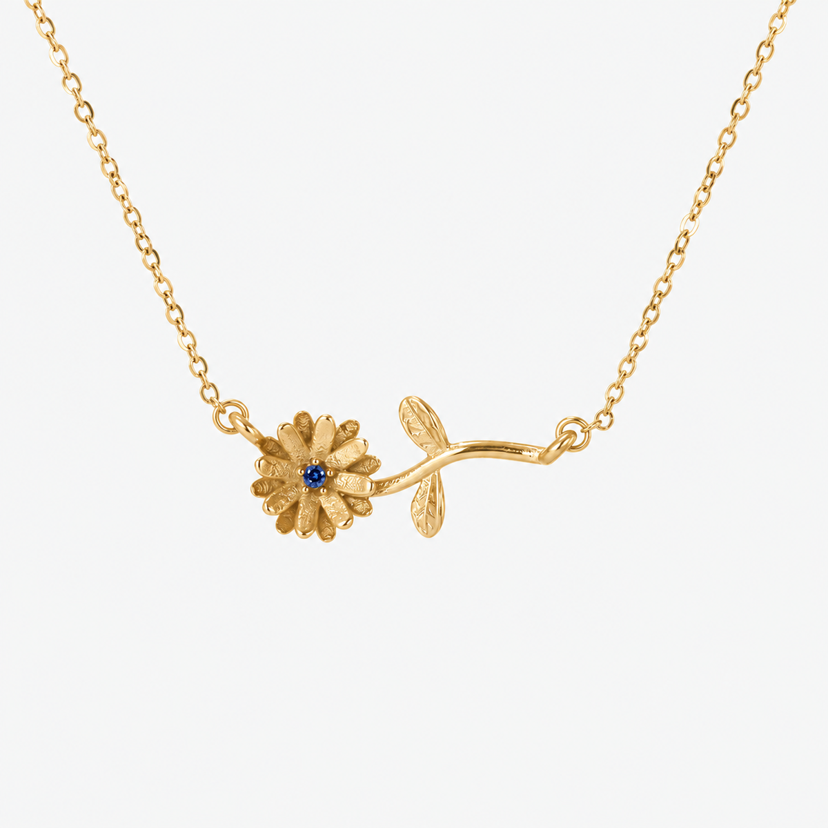Personalized Birthstone Birth Flower Necklace