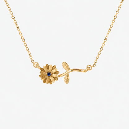 Personalized Birthstone Birth Flower Necklace