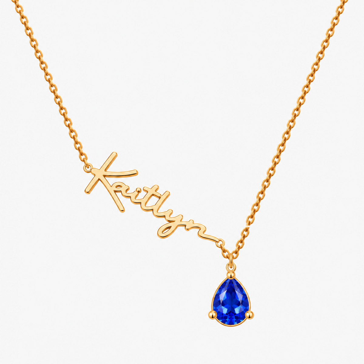 Custom Name Necklace with Birthstones