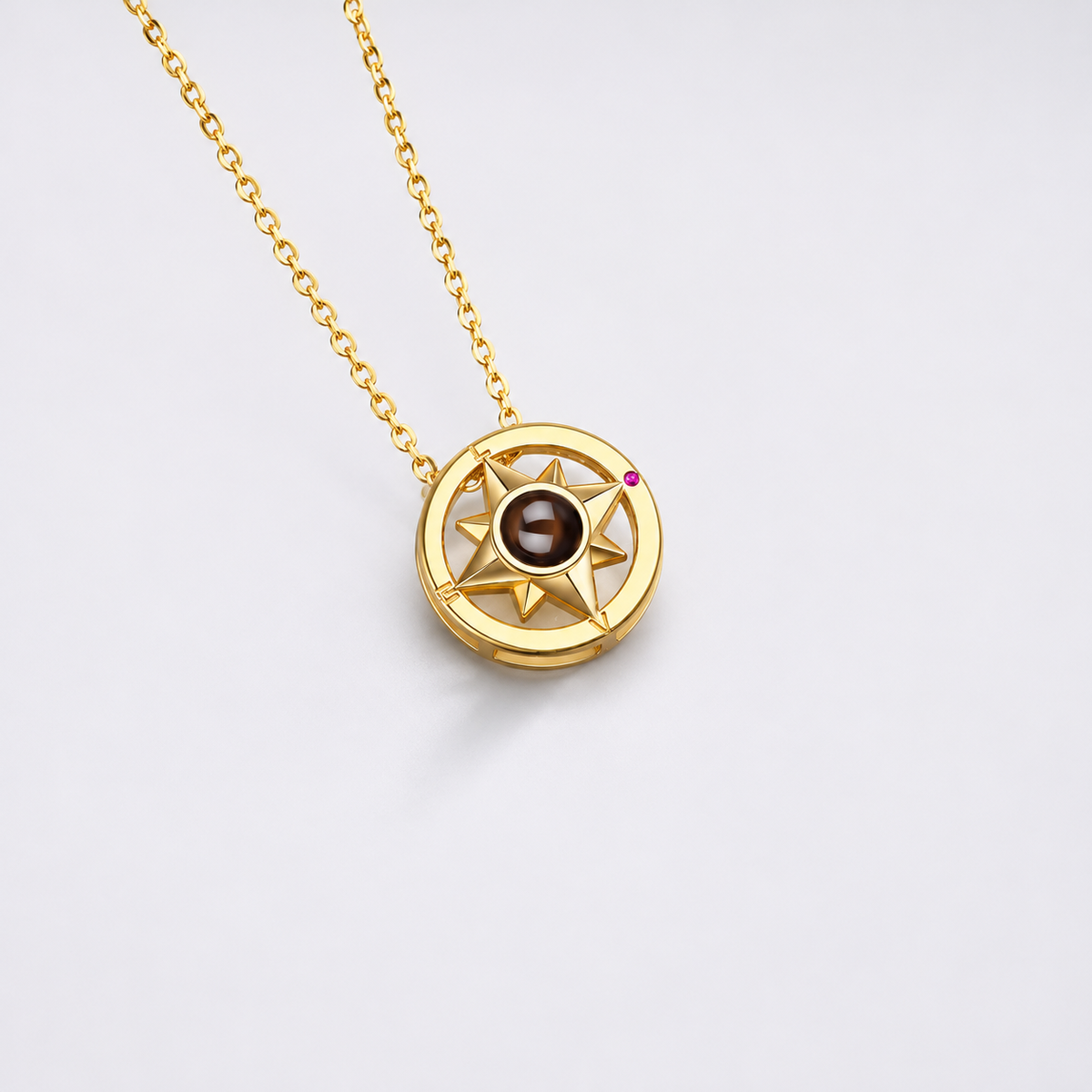 Personalized Photo Projection Necklace Compass Custom Gift