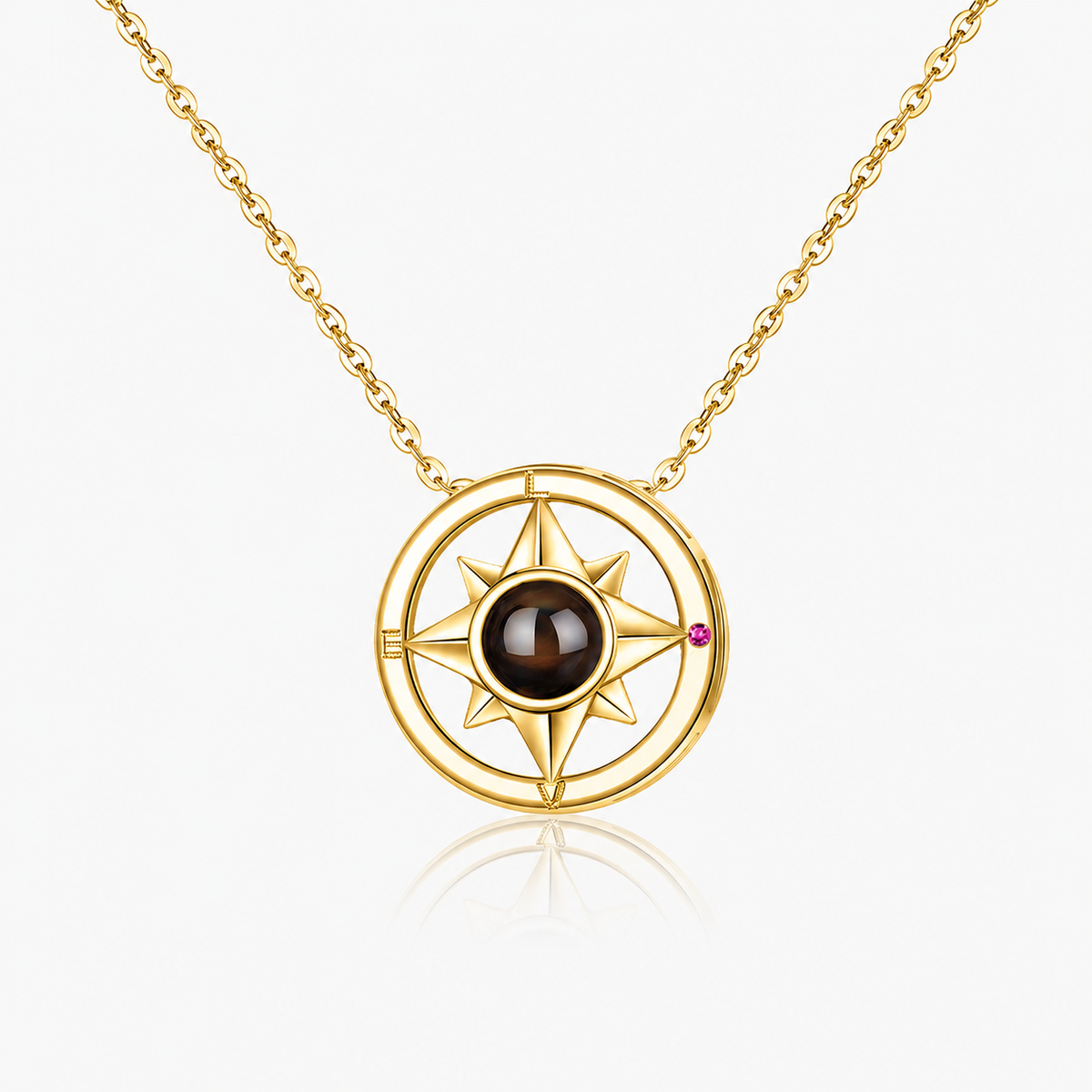 Personalized Photo Projection Necklace Compass Custom Gift