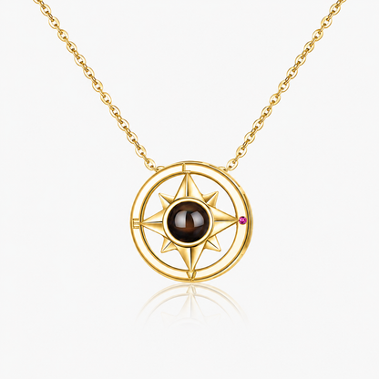Personalized Photo Projection Necklace Compass Custom Gift