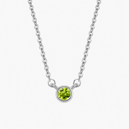 Personalized Family Birthstone Necklace Round-cut Dainty Jewelry