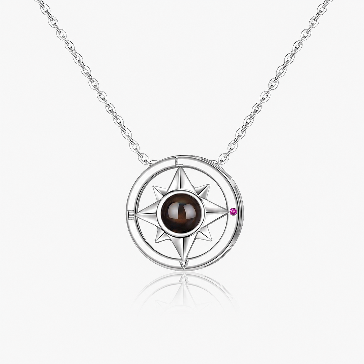 Personalized Photo Projection Necklace Compass Custom Gift