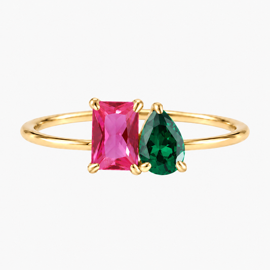 Personalized Toi Et Moi Birthstone Ring