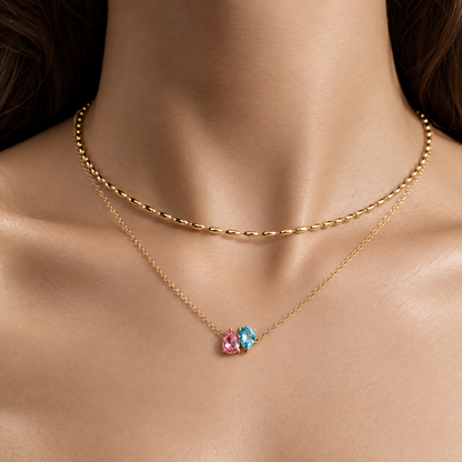 Toi Et Moi Personalized Birthstone Necklace