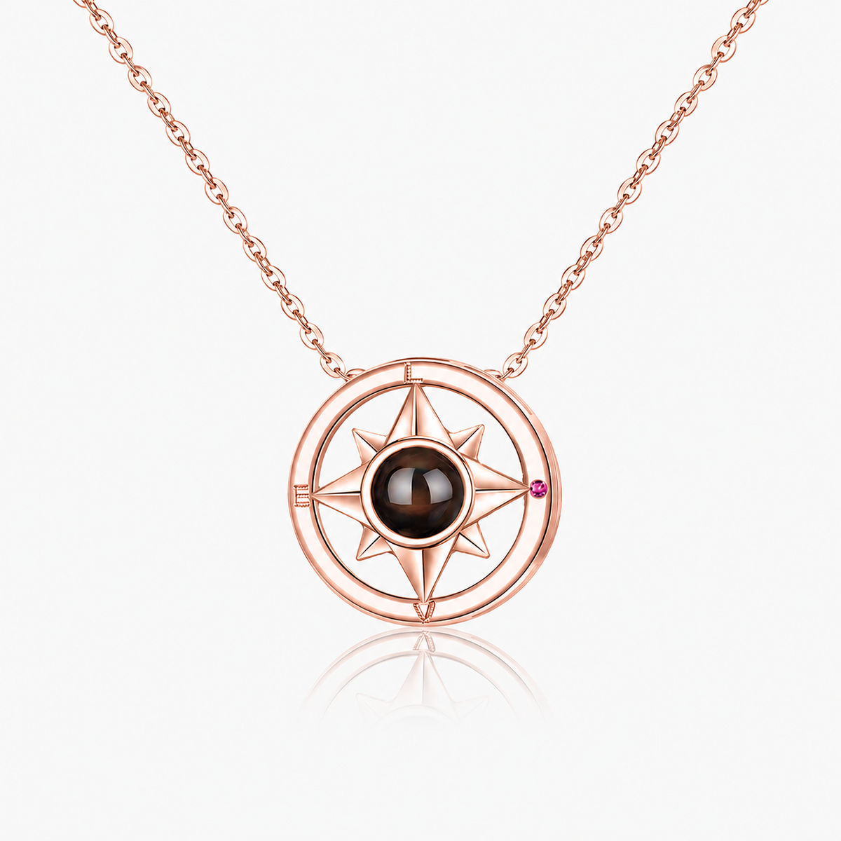 Personalized Photo Projection Necklace Compass Custom Gift