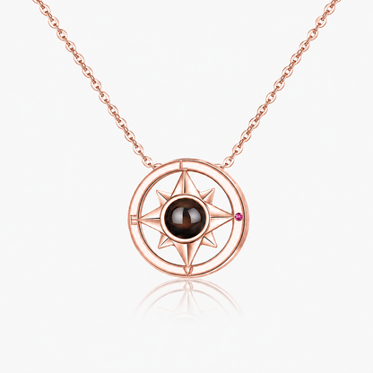 Personalized Photo Projection Necklace Compass Custom Gift