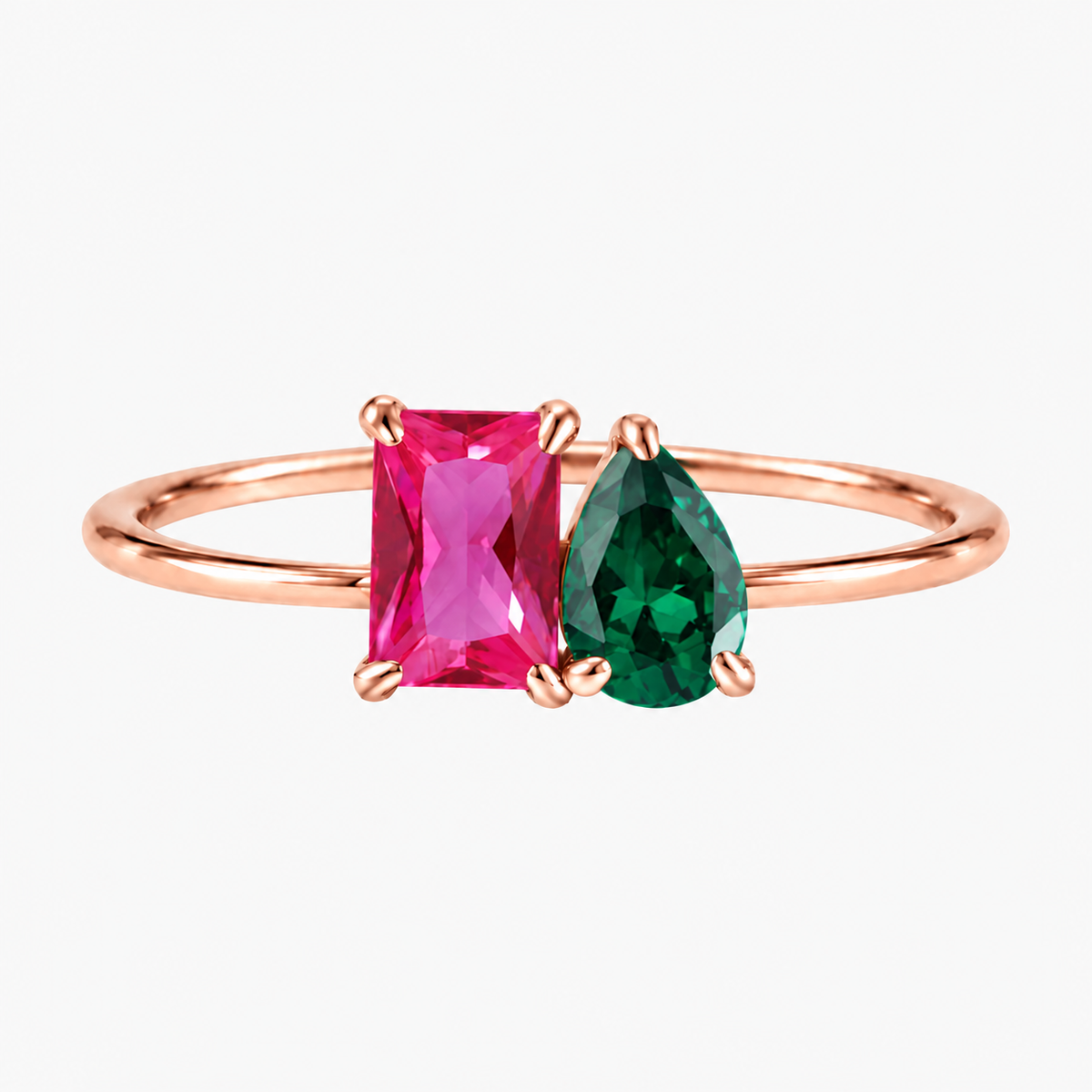 Personalized Toi Et Moi Birthstone Ring