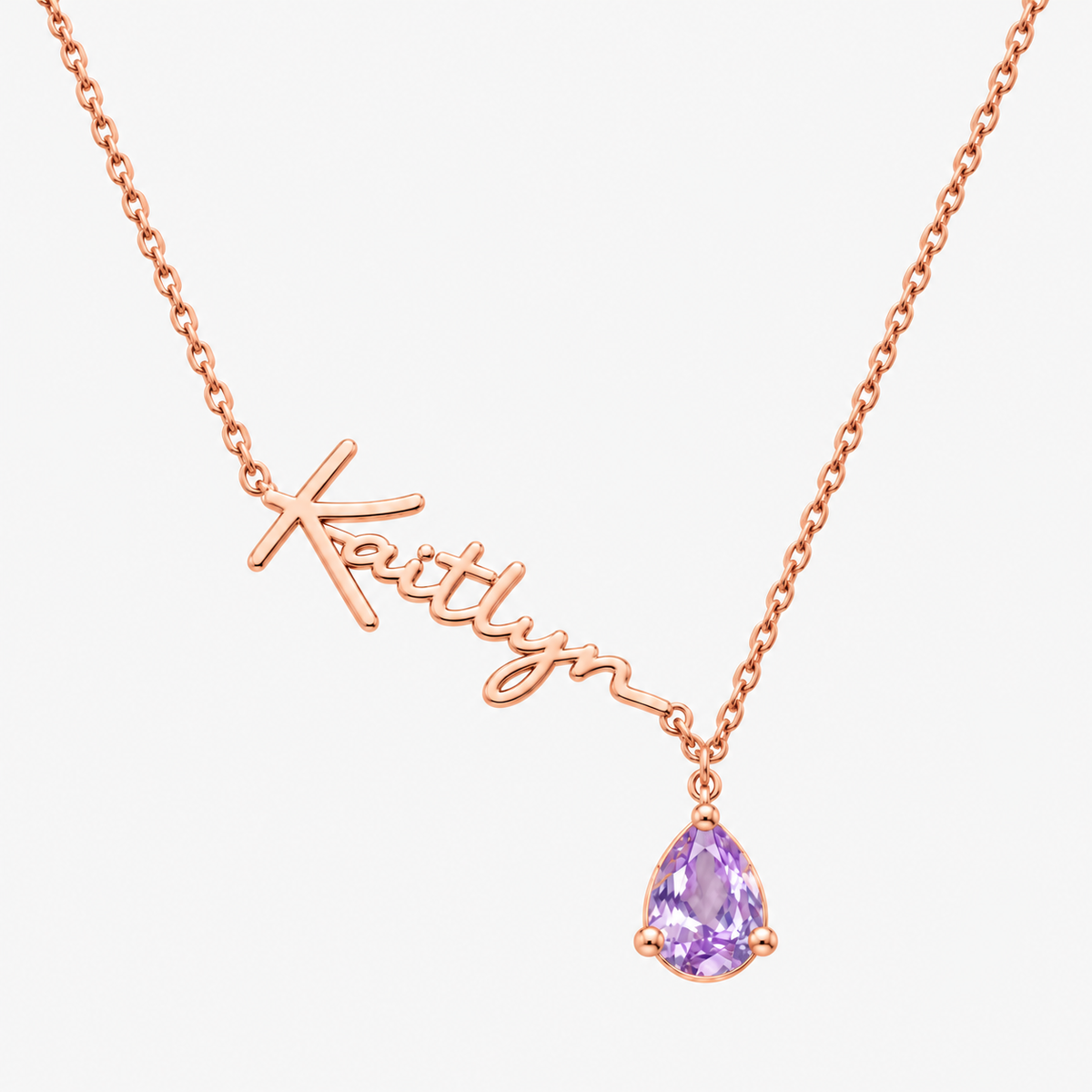 Custom Name Necklace with Birthstones