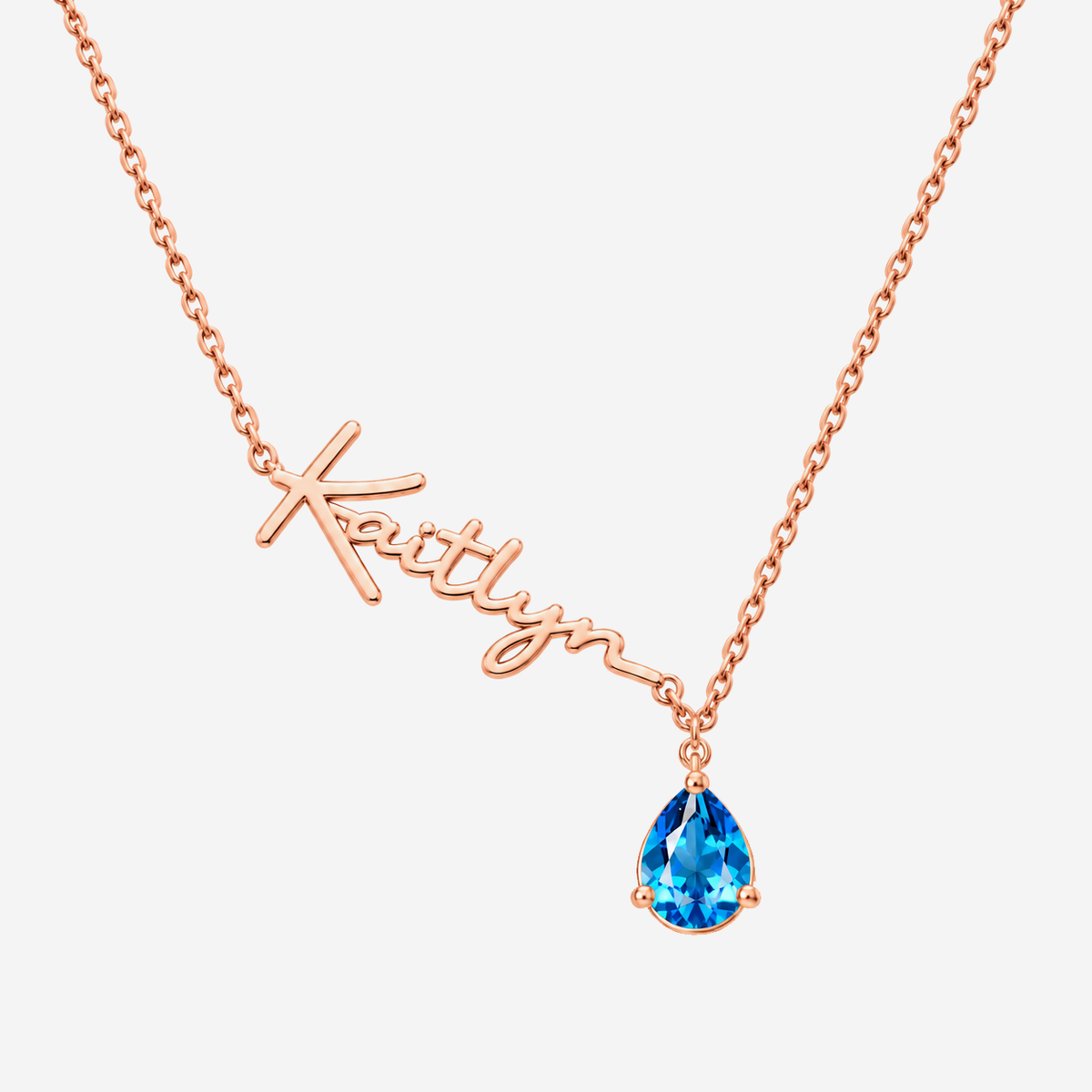 Custom Name Necklace with Birthstones
