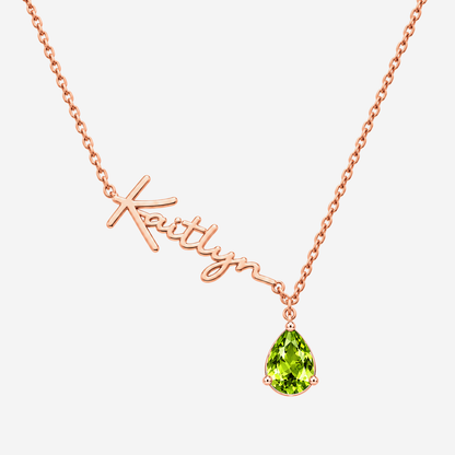 Custom Name Necklace with Birthstones