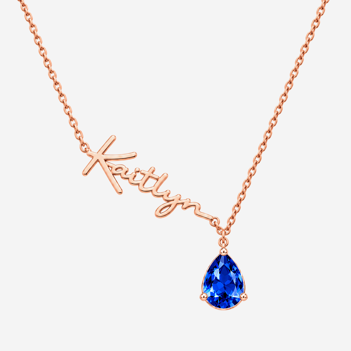 Custom Name Necklace with Birthstones