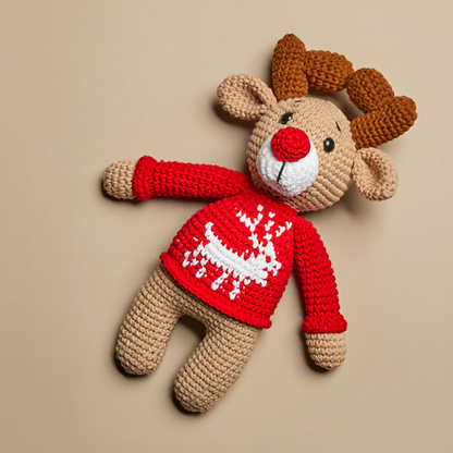 Leauni Rudolph Reindeer Crochet Stuffed Animal