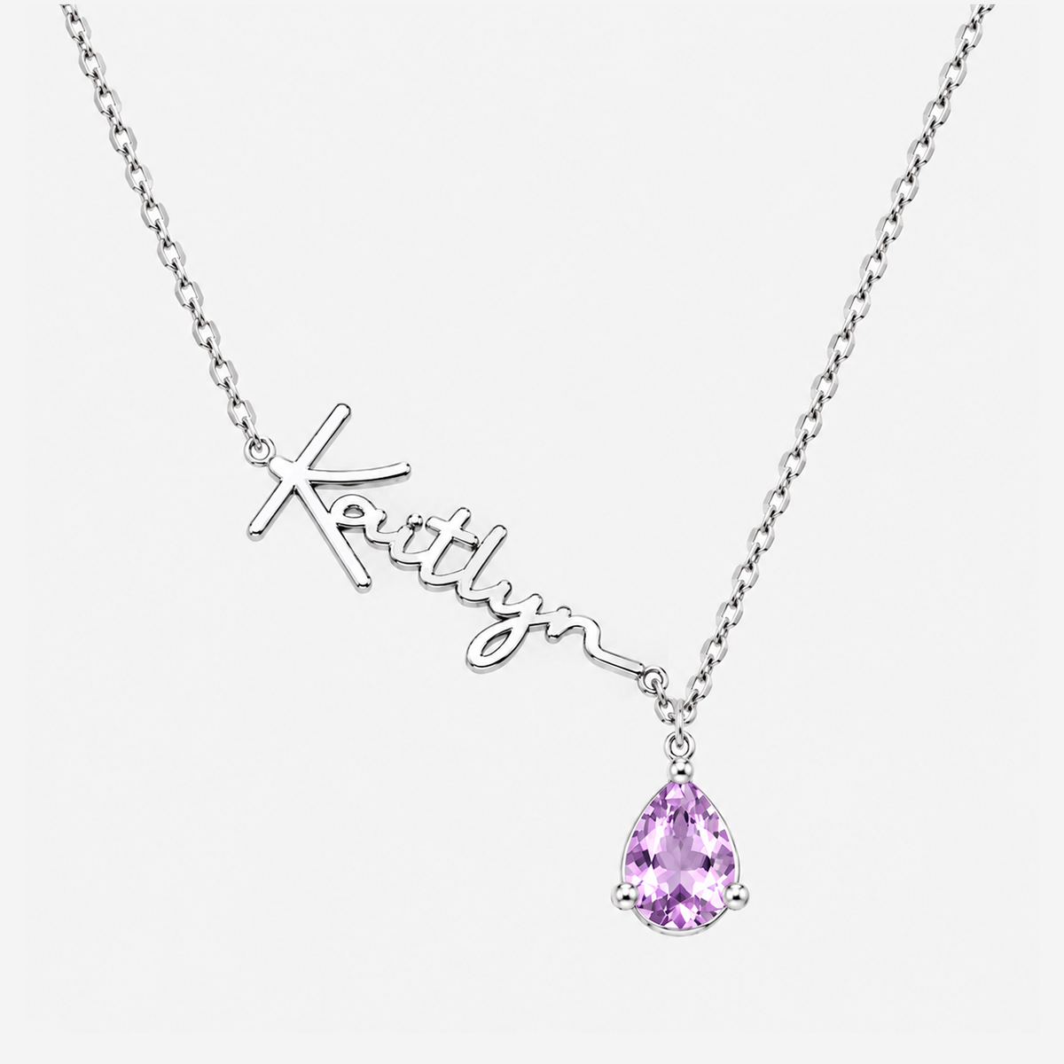 Custom Name Necklace with Birthstones
