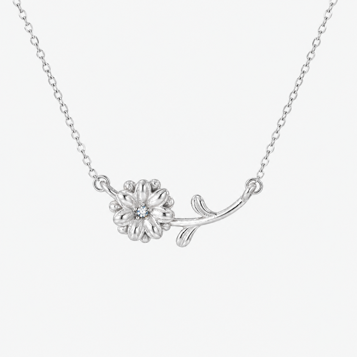 Personalized Birthstone Birth Flower Necklace