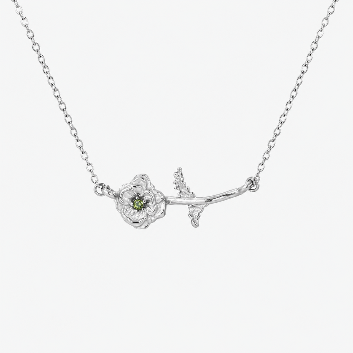 Personalized Birthstone Birth Flower Necklace