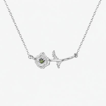 Personalized Birthstone Birth Flower Necklace