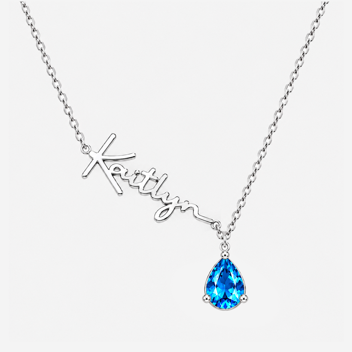 Custom Name Necklace with Birthstones