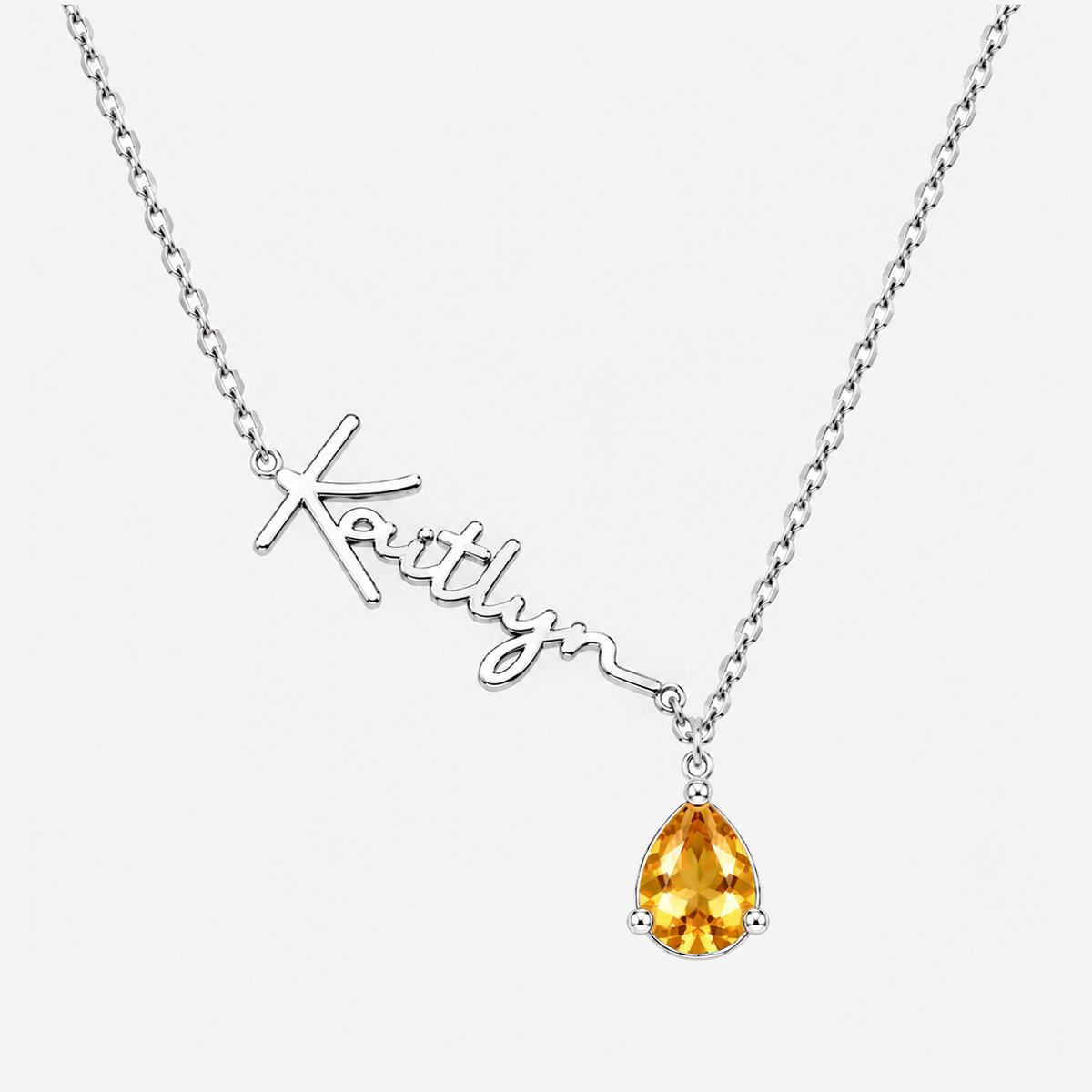 Custom Name Necklace with Birthstones