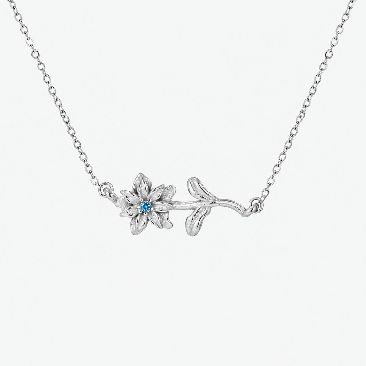 Personalized Birthstone Birth Flower Necklace