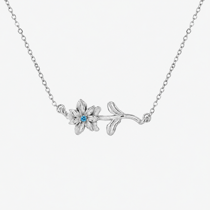 Personalized Birthstone Birth Flower Necklace