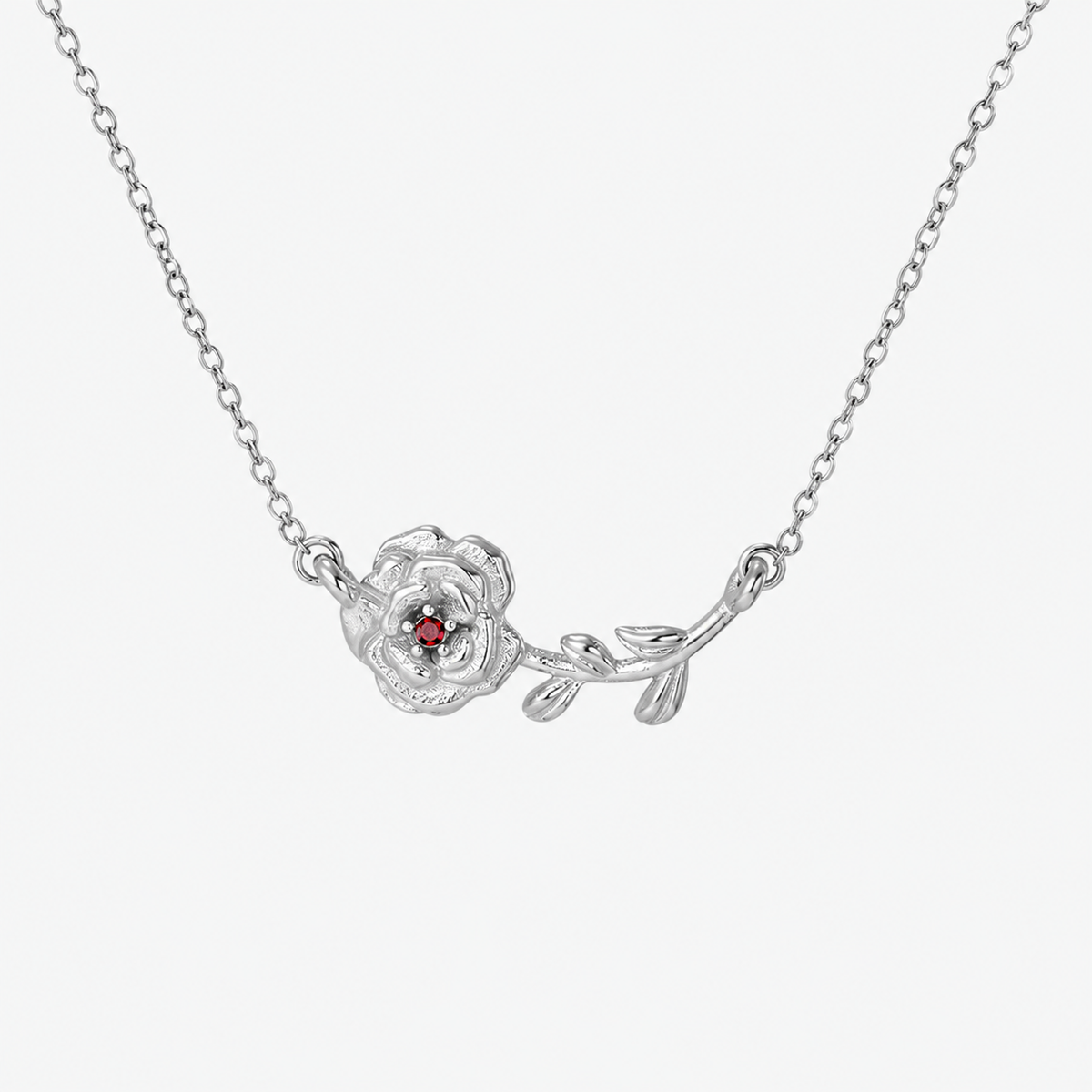 Personalized Birthstone Birth Flower Necklace