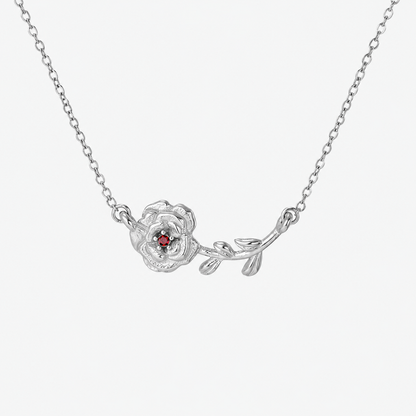 Personalized Birthstone Birth Flower Necklace