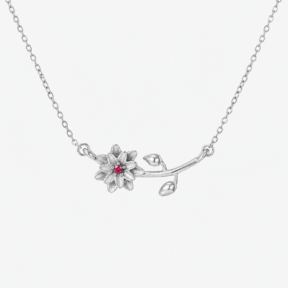 Personalized Birthstone Birth Flower Necklace