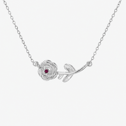 Personalized Birthstone Birth Flower Necklace