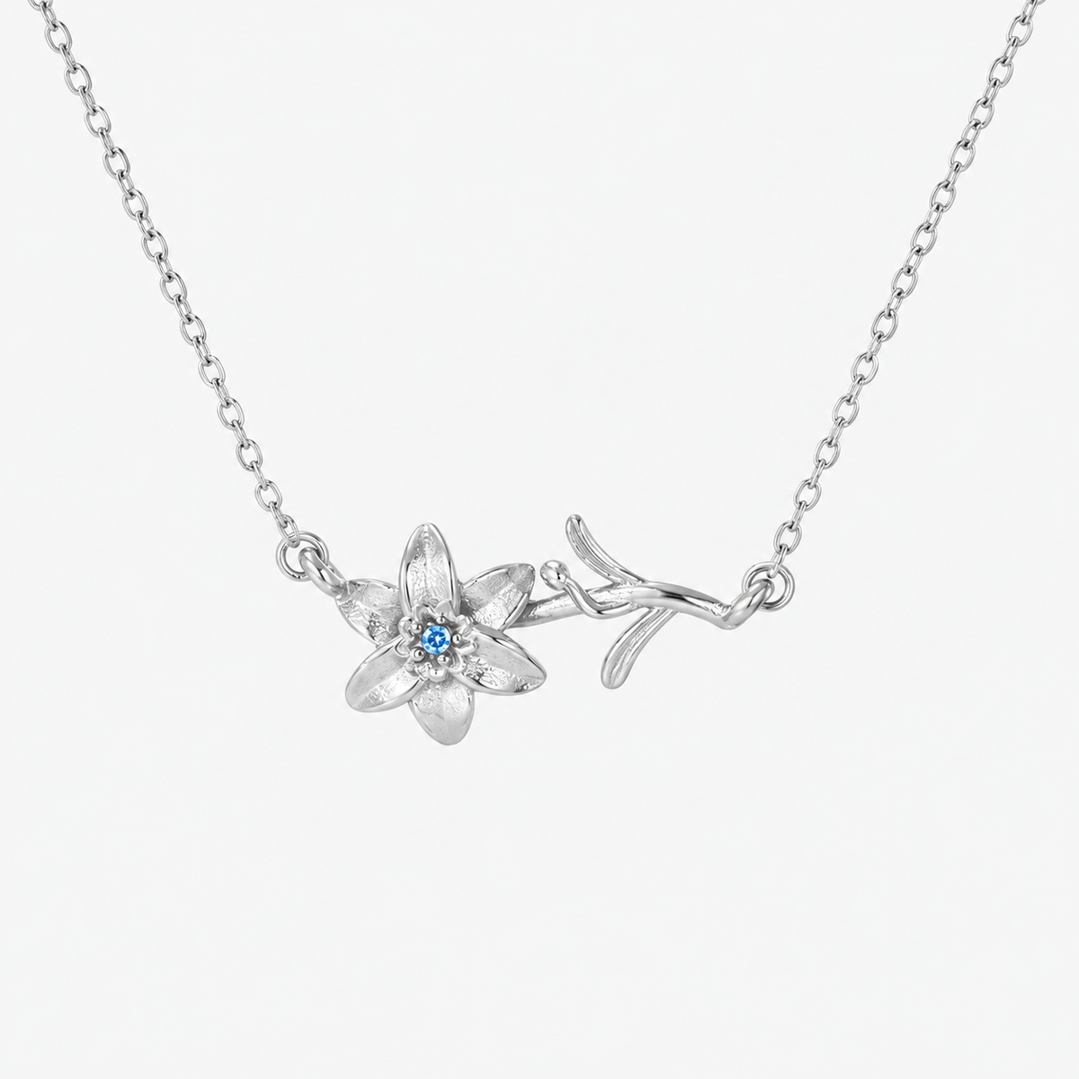 Personalized Birthstone Birth Flower Necklace