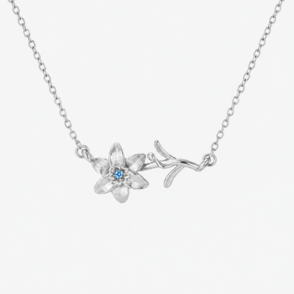 Personalized Birthstone Birth Flower Necklace